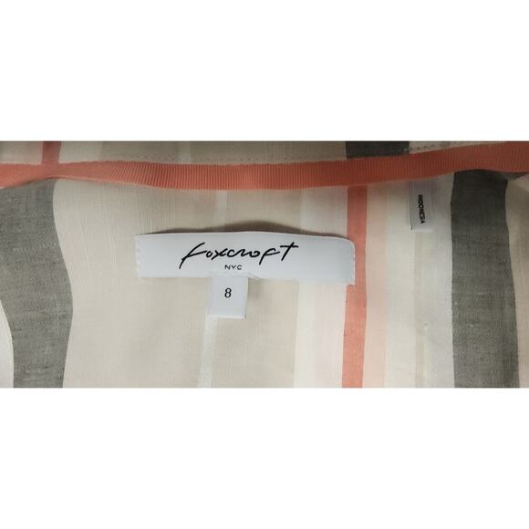 FOXCROFT Womens Collared Shirt Striped Button-Down Top Size 8 - Picture 7 of 12